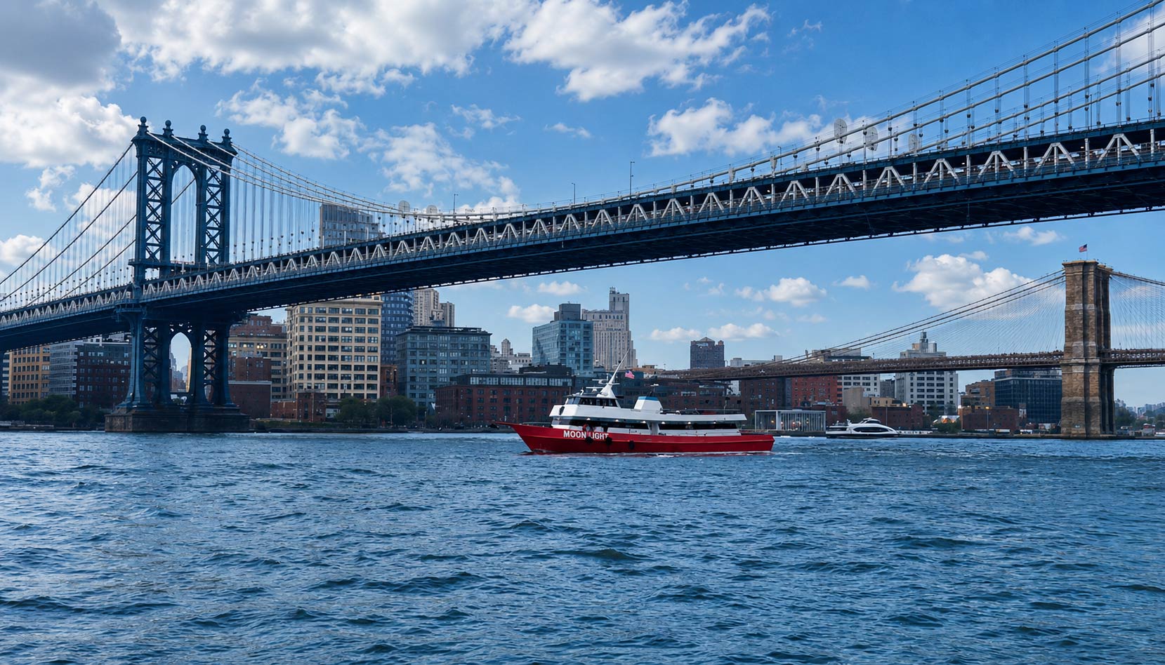 New York skyline and harbor cruise view