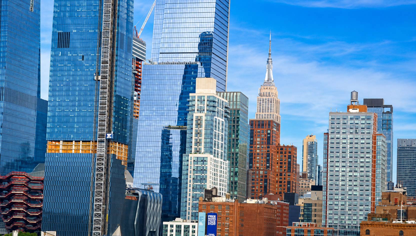 Wide Manhattan skyline photo from a NYC sightseeing cruise