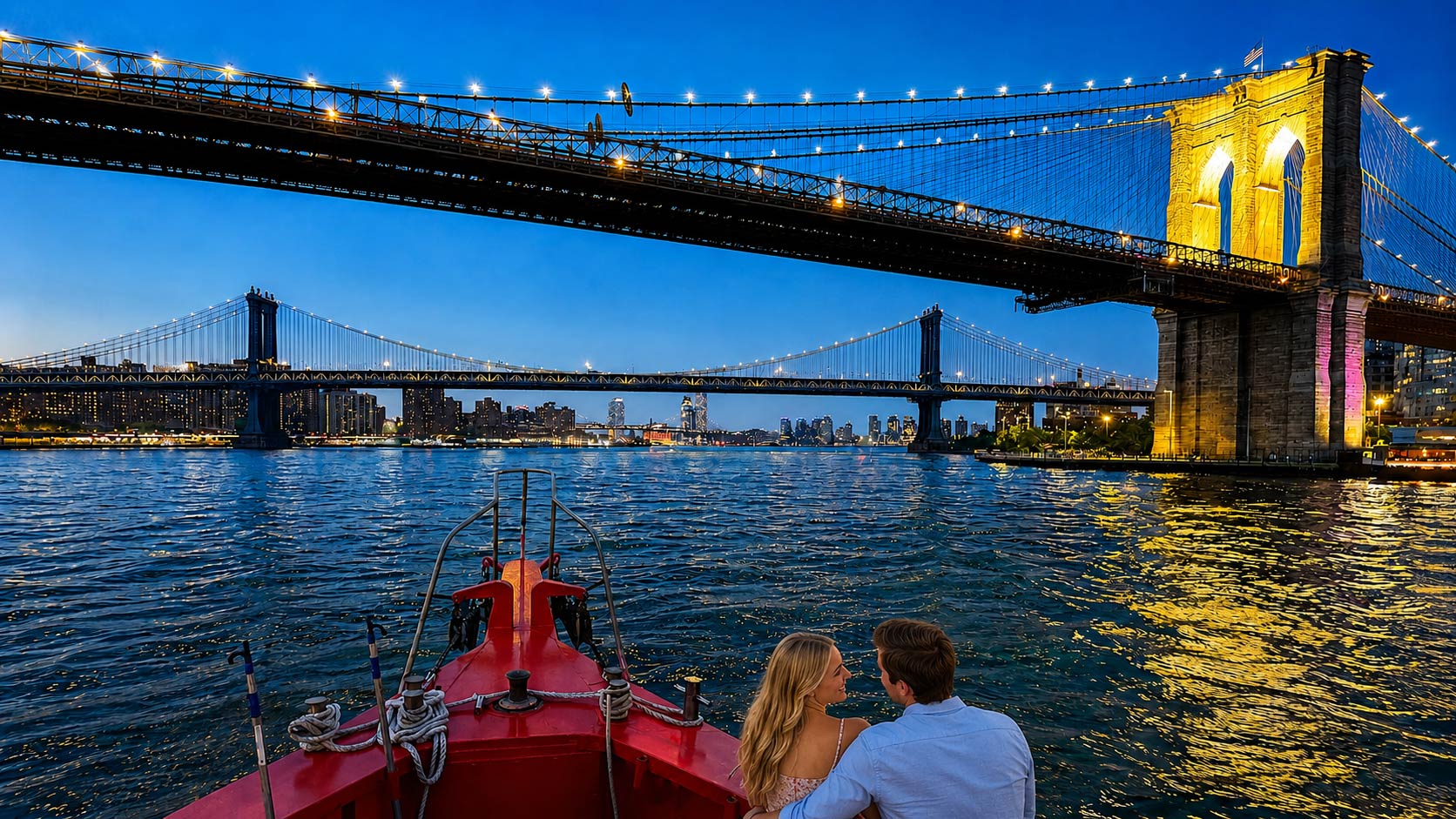 Guests taking photos on a NYC sightseeing boat tour