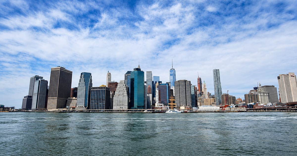 Lower Manhattan Skyline from New York Harbor